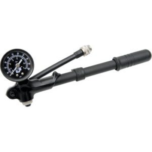 77 Cycles PROGRESSIVE SUSPENSION Gauge-Mounted Micro Pump P/N GP3-100 Perfect for air shocks, forks and emergency tire repairs For use with a variety of makes and models Easy to operate Let-down valve allows for minute adjustments Check valve for no leaks and ability to disconnect