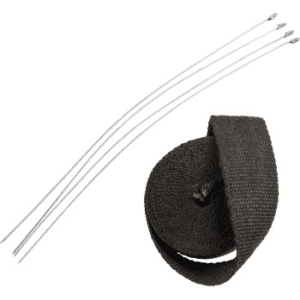 DRAG SPECIALTIES Exhaust Heat Wrap Kit with Ties - Black - 2" x 25' 1861-0669